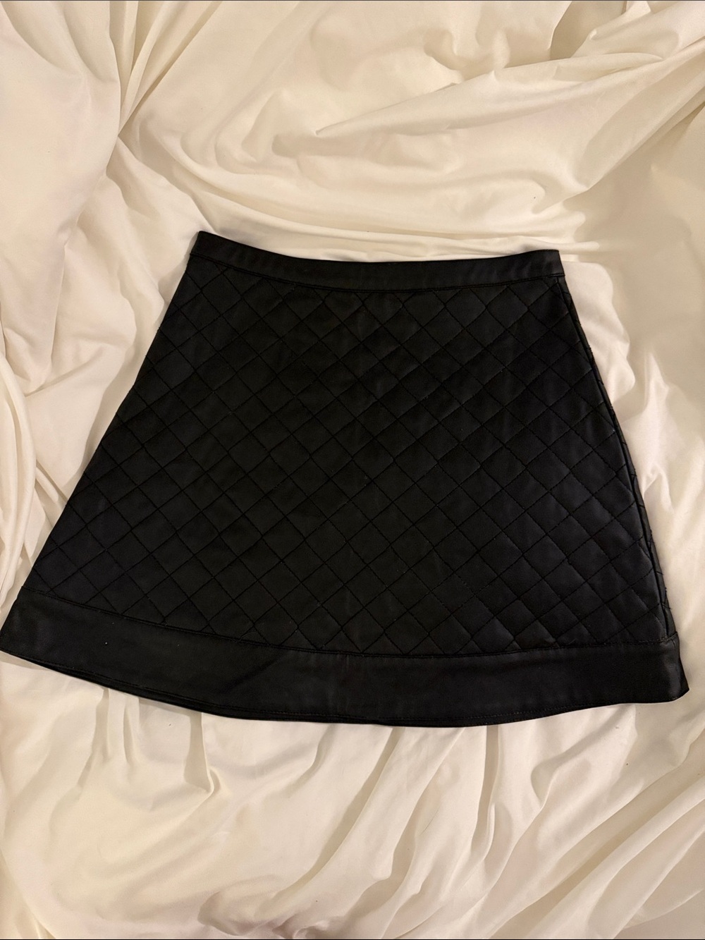 Urban Outfitters Sparkle & Fade Quilted Faux Leather A-line Mini Skirt